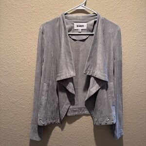 BB Dakota Gray Suede Blazer with Waterfall Lapels size M